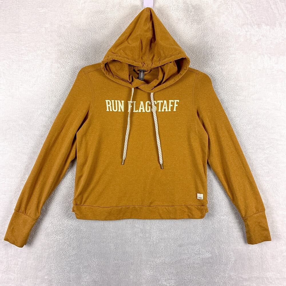 Vuori Hoodie Women XS Yellow Run Flagstaff Halo Essential Cropped Preppy Gym